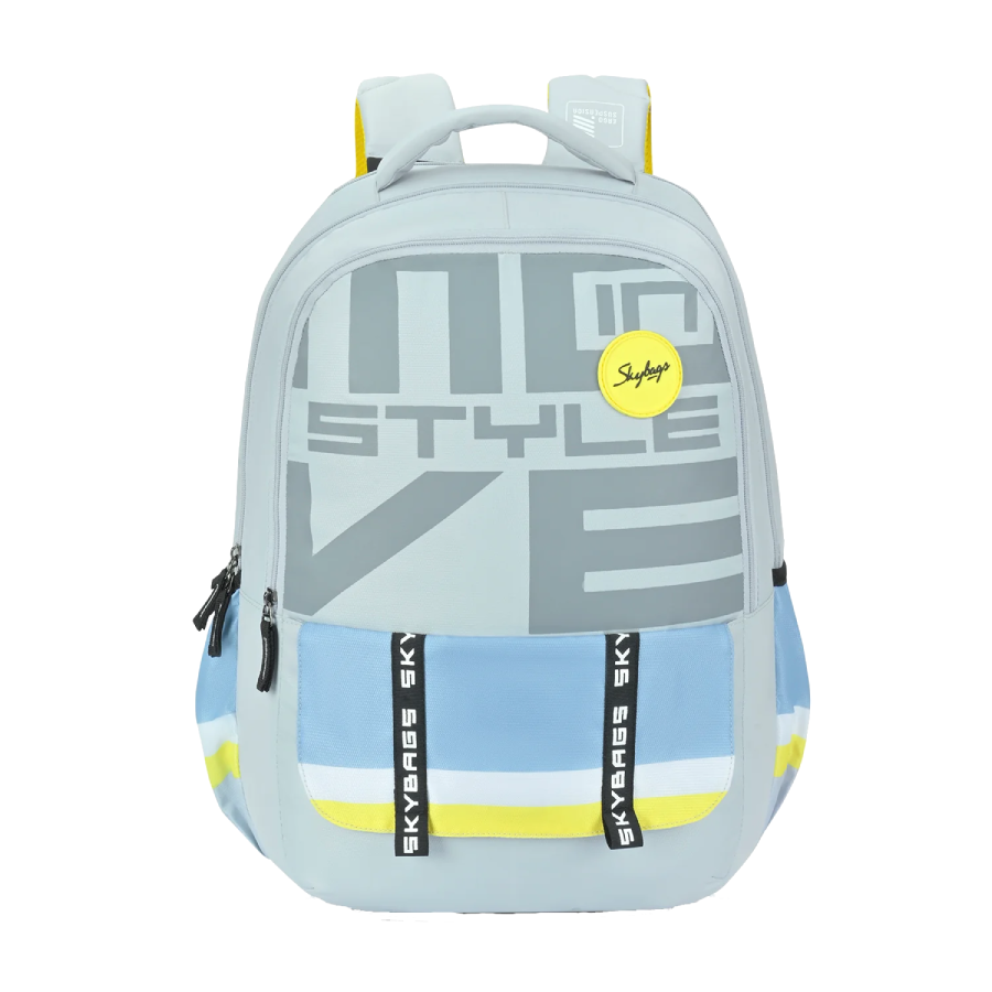 Skybags Zenith Pro, Polyester, 42 Liters, Compartments, Suspension  Shoulder Straps, Laptop, Raincover, Secret Pocket For Boys And Girls Light  Grey