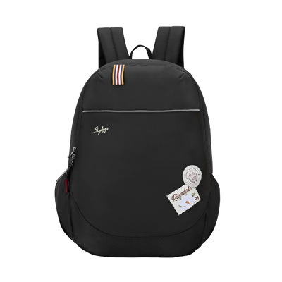 Skybags Archies Black Backpack With  Padded Back Pannel