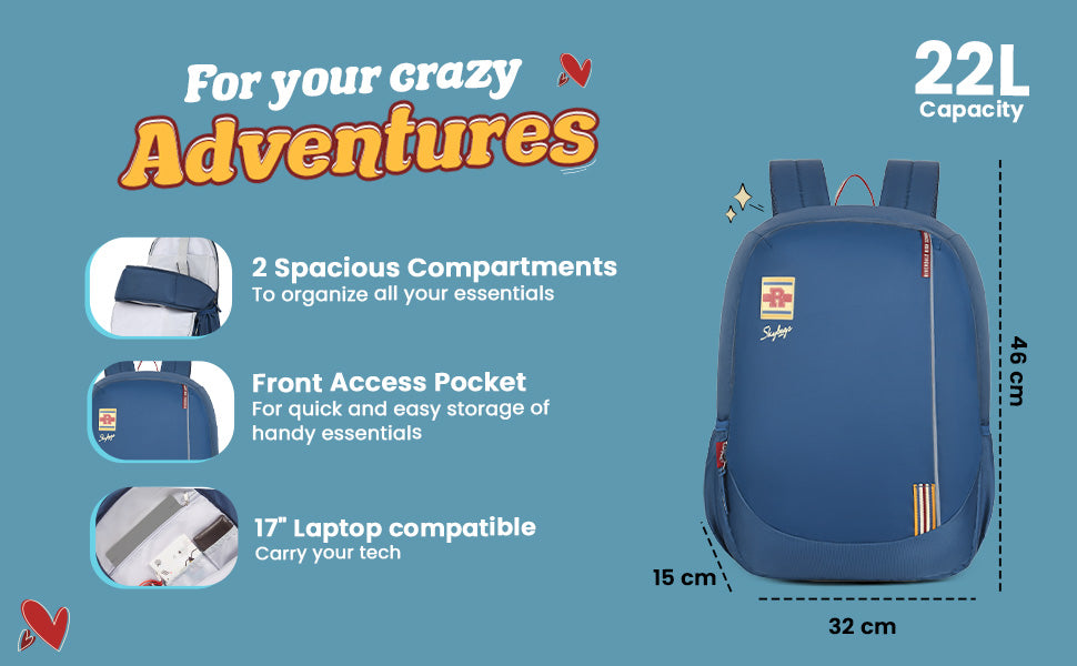 Archies Laptop Backpack 02 (E) Blue A+ Banner 2