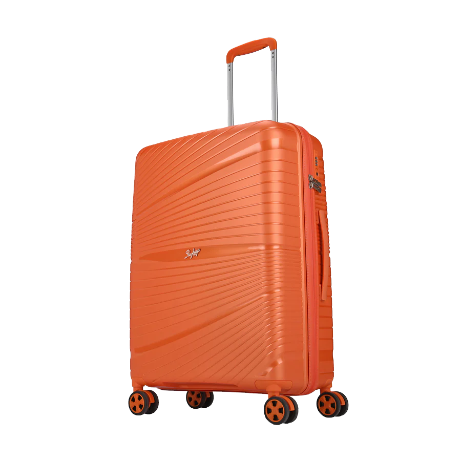 SKYBAGS SKYLITE HARD CASE MEDIUM CHECKIN LUGGAGE TROLLEY BAG ORANGE