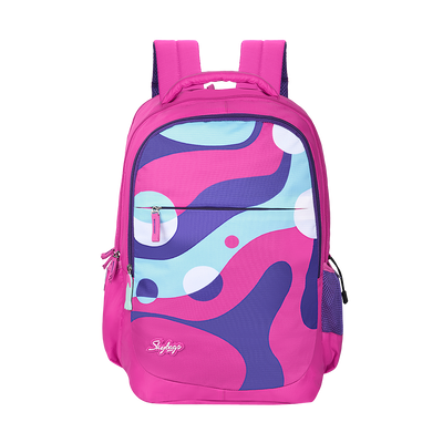Skybags Squad Pink 38L Zipper Backpack With Fabric Pocket
