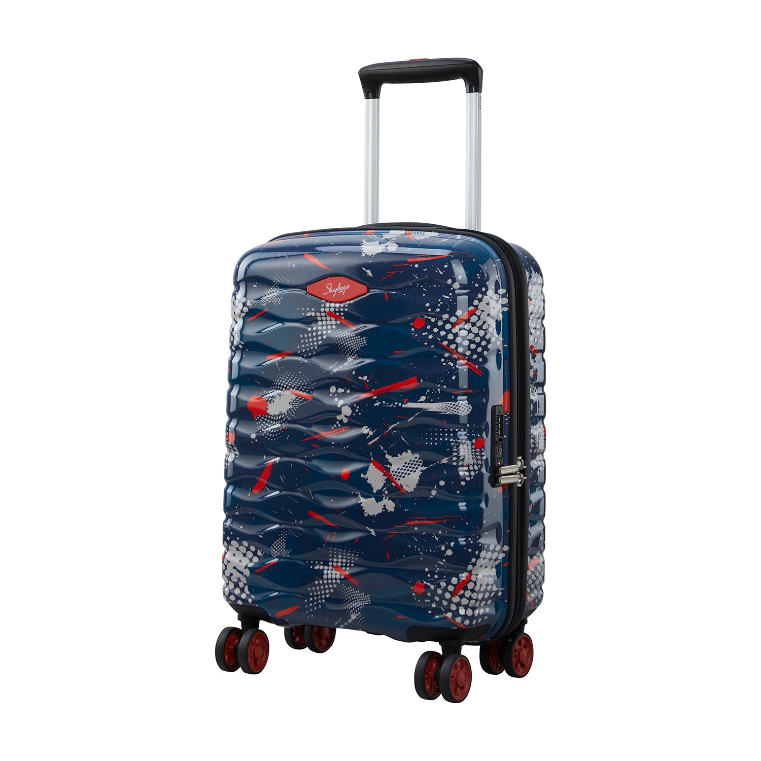 SKYBAGS CAMOFLEX HARD CASE LARGE CHECKIN LUGGAGE TROLLEY BAG BLUE