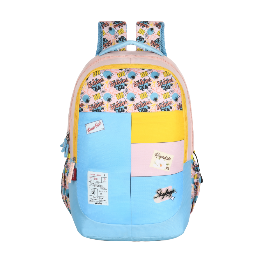 Skybags Archies Light Blue School Backpack With 3 Compartments