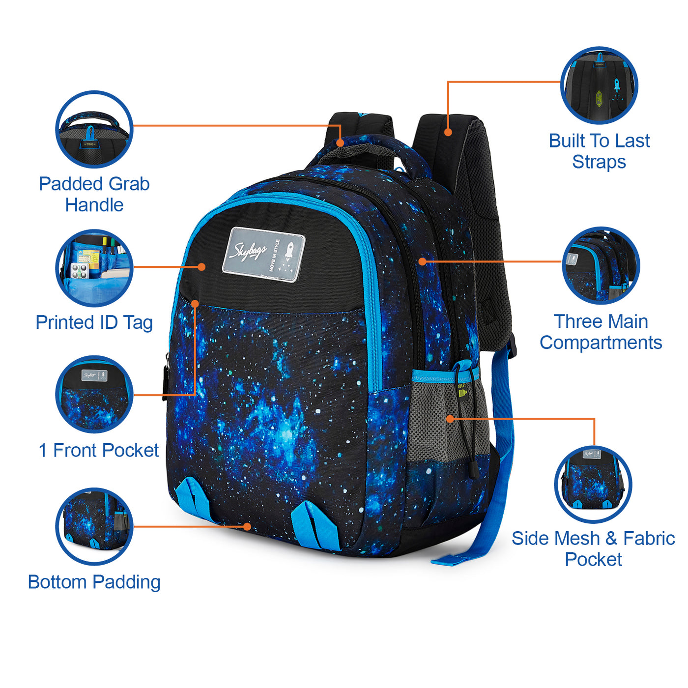 Skybags New Neon 22 "10 School Backpack Blue"