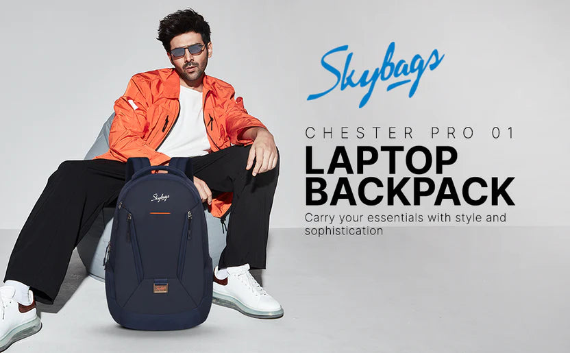 Skybags Chester Pro 01 Laptop Backpack Blue A+ Banner 1