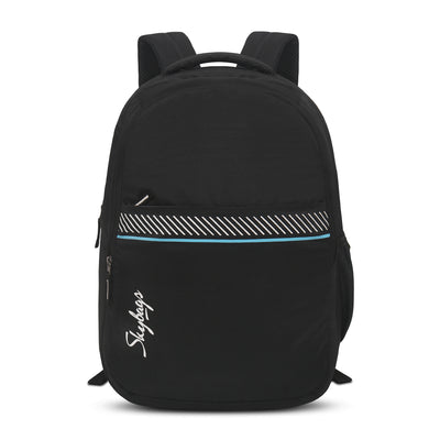 Skybags Xeno Black Backpack With Front Slip In Pocket