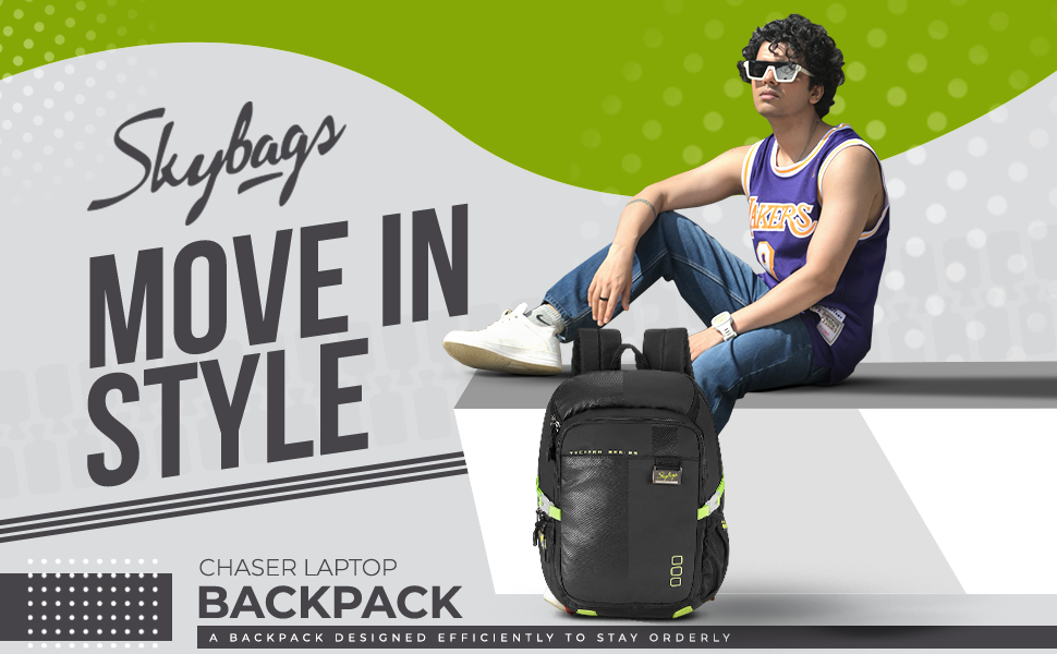 Skybags Chaser 02 "Laptop Backpack (H) Black"