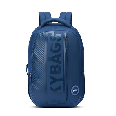 Skybags Grad V2 Blue, Laptop backpack, 30L, Spacious, 2 Compartment, organiser, Rain Cover, Secret pocket, Padded back, Backpack for men women, Premium TPE Fabric, 1 Year International warranty
