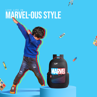 Skybags Marvel  School Backpack Black