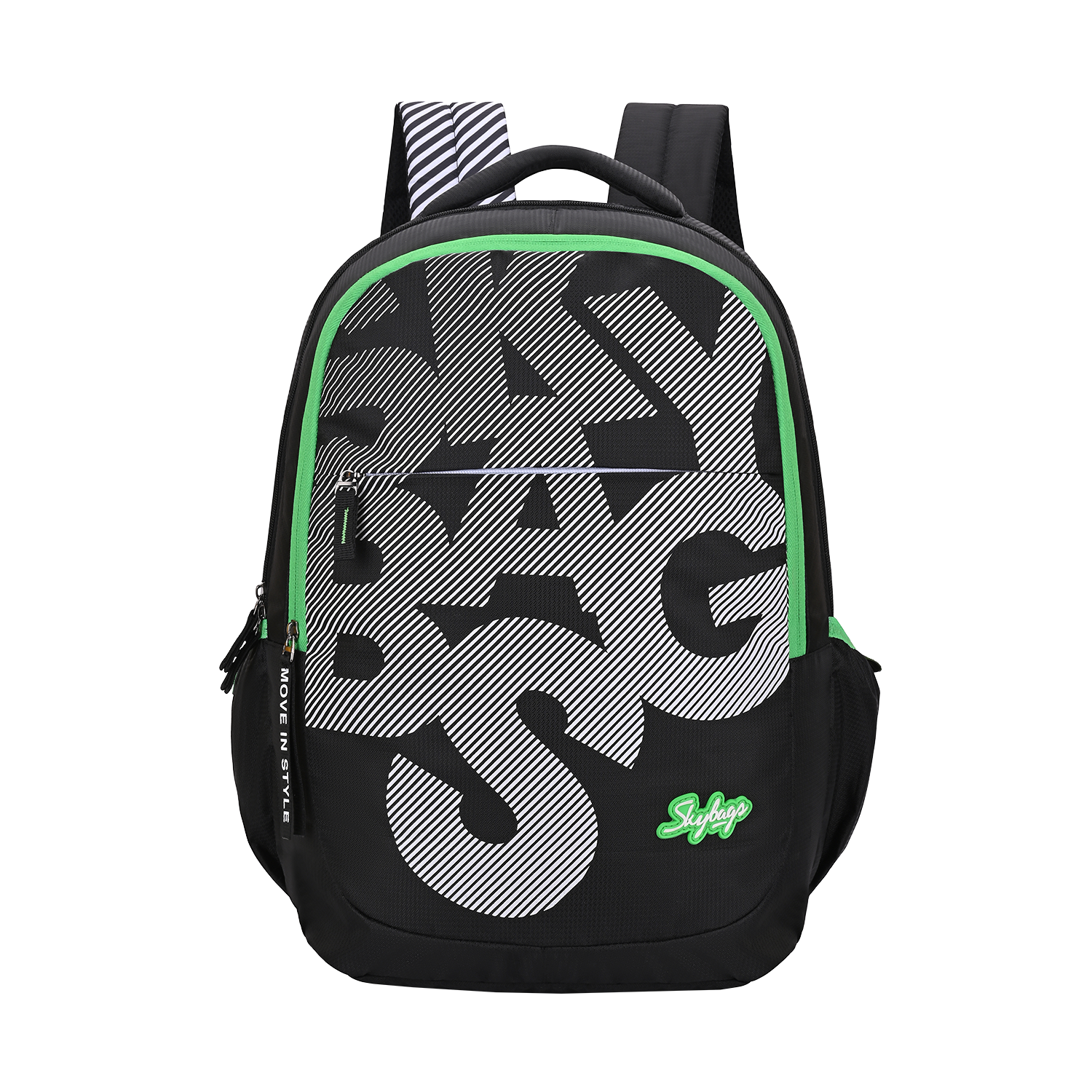 Skybags Klan Plus Black Unisex With Bottle Pockets with Loops