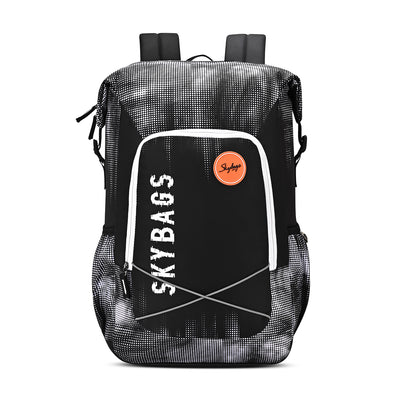 Skybags Yolo Pixel Black , Laptop Backpack, unisex, casual bag, Side bottle pocket, organiser, 2 compartment, 35 litres, Light weight bag, backpack for Men Women, 1 Year International Warranty
