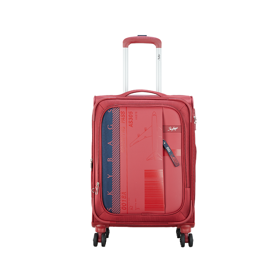 Skybags Airways Pro Red Luggage Bag With Smooth Dual Wheel