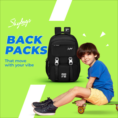 Skybags Sonic Pro School Backpack, 42L, 3 Compartments, Insulated Tiffin Compartment, Laptop Bag, Organizer + File Sleeve, for Boys & Girls Water Resistant, Lightweight