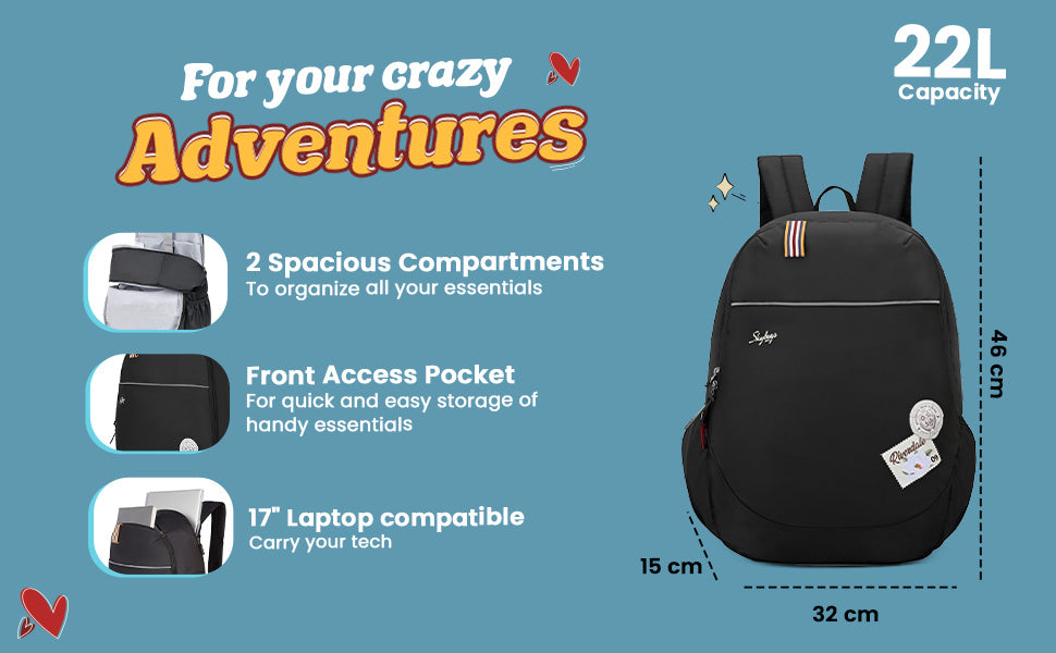 Archies Laptop Backpack 01 (E) Black A+ Banner 2