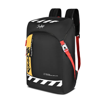 Skybags Yolo Pro Black, Laptop backpack, 29L, Spacious, Unisex, Flap Opening, 2 Compartment, Secret Pocket, organiser, Rain Cover, Korean bag, Backpack for Men Women, 1 year International Warranty