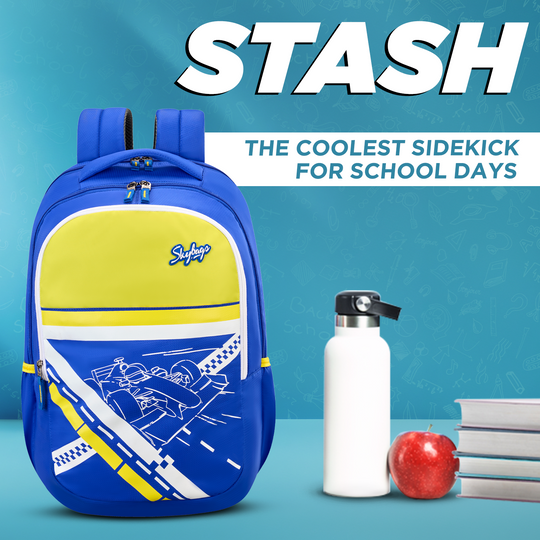 Skybags Stash 04 School Backpack, Blue