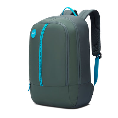 Skybags Tribe V2 Teal  Laptop Backpack, Casual Bag , unisex, 26Litres, 2 Compartment, Organiser, Premium TPE Fabric, Light Weight, Backpack for Men Women, 1 Year International Warranty