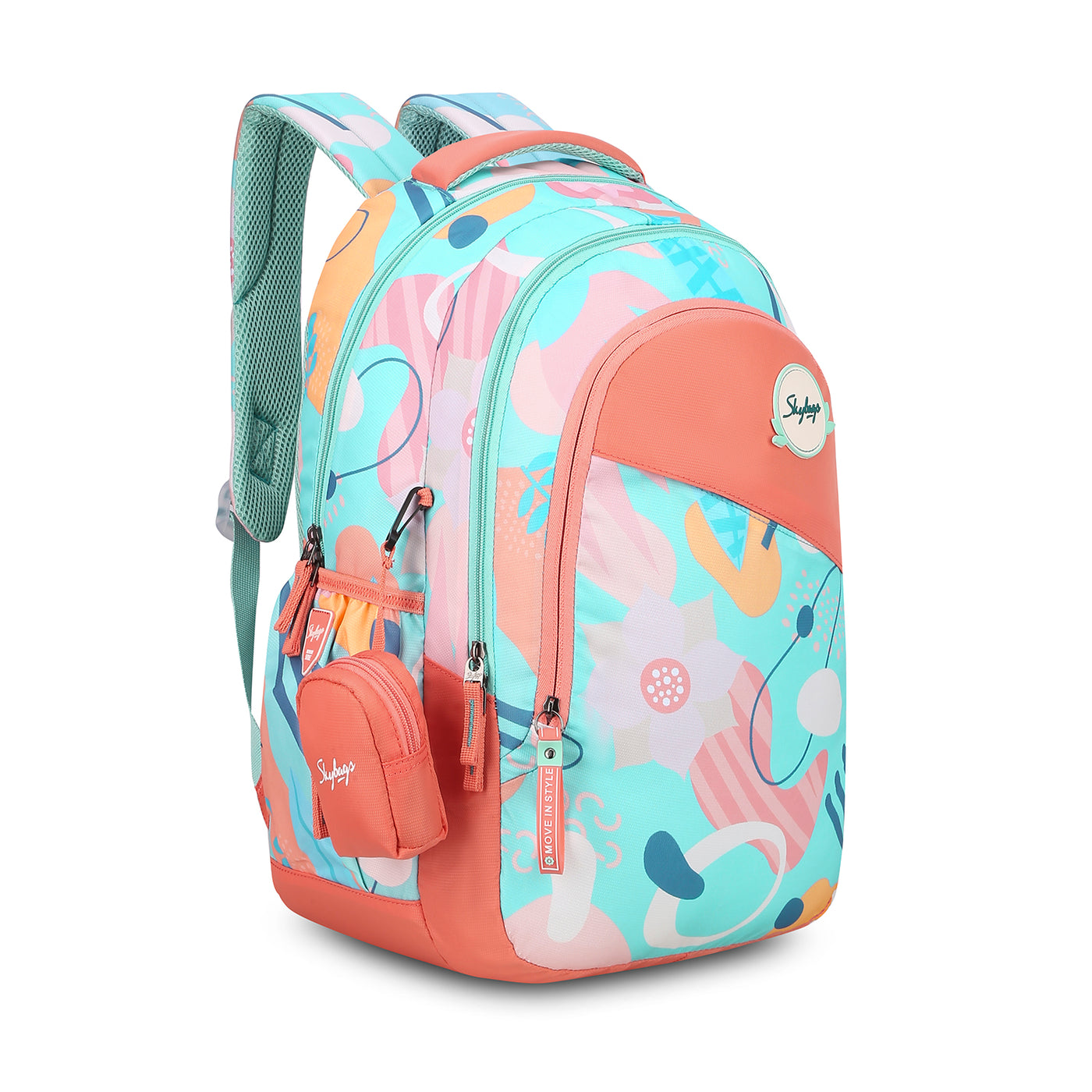 BLISS 03 SCHOOL BACKPACK ORANGE GREEN