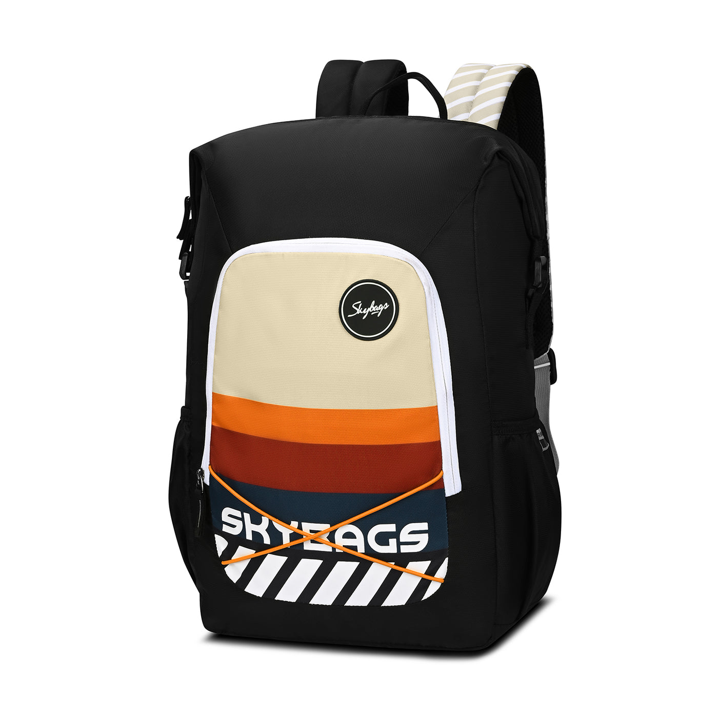 Skybags Yolo Black , Laptop Backpack, unisex, casual bag, Side bottle pocket, organiser, 2 compartment, 35 litres, Light weight bag, backpack for Men Women, 1 Year International Warranty