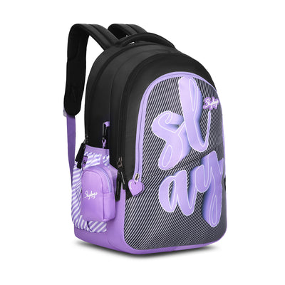 PEARL 06 SCHOOL BACKPACK BLACK PURPLE