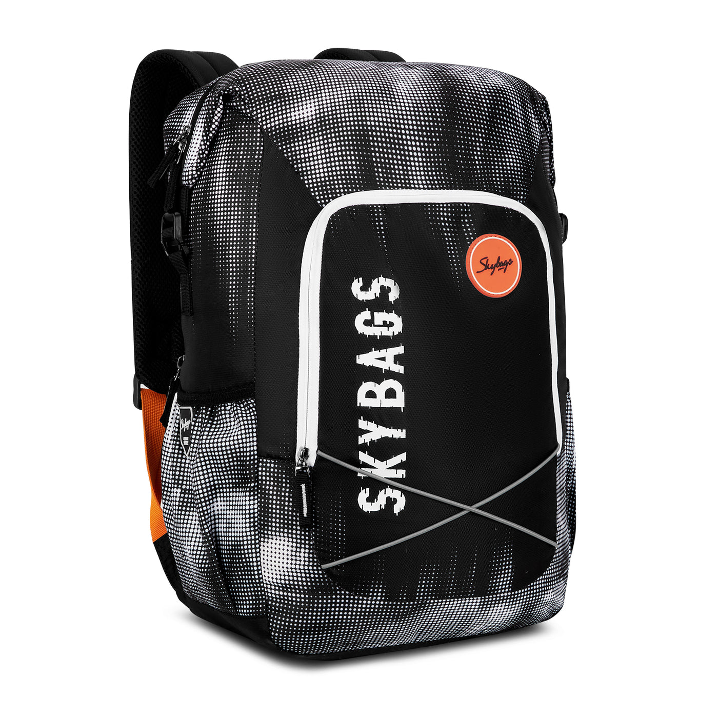 Skybags Yolo Pixel Black , Laptop Backpack, unisex, casual bag, Side bottle pocket, organiser, 2 compartment, 35 litres, Light weight bag, backpack for Men Women, 1 Year International Warranty