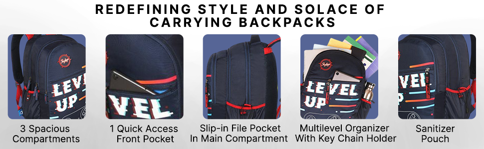 Skybags Shield School Backpack With Spacious Compartment 