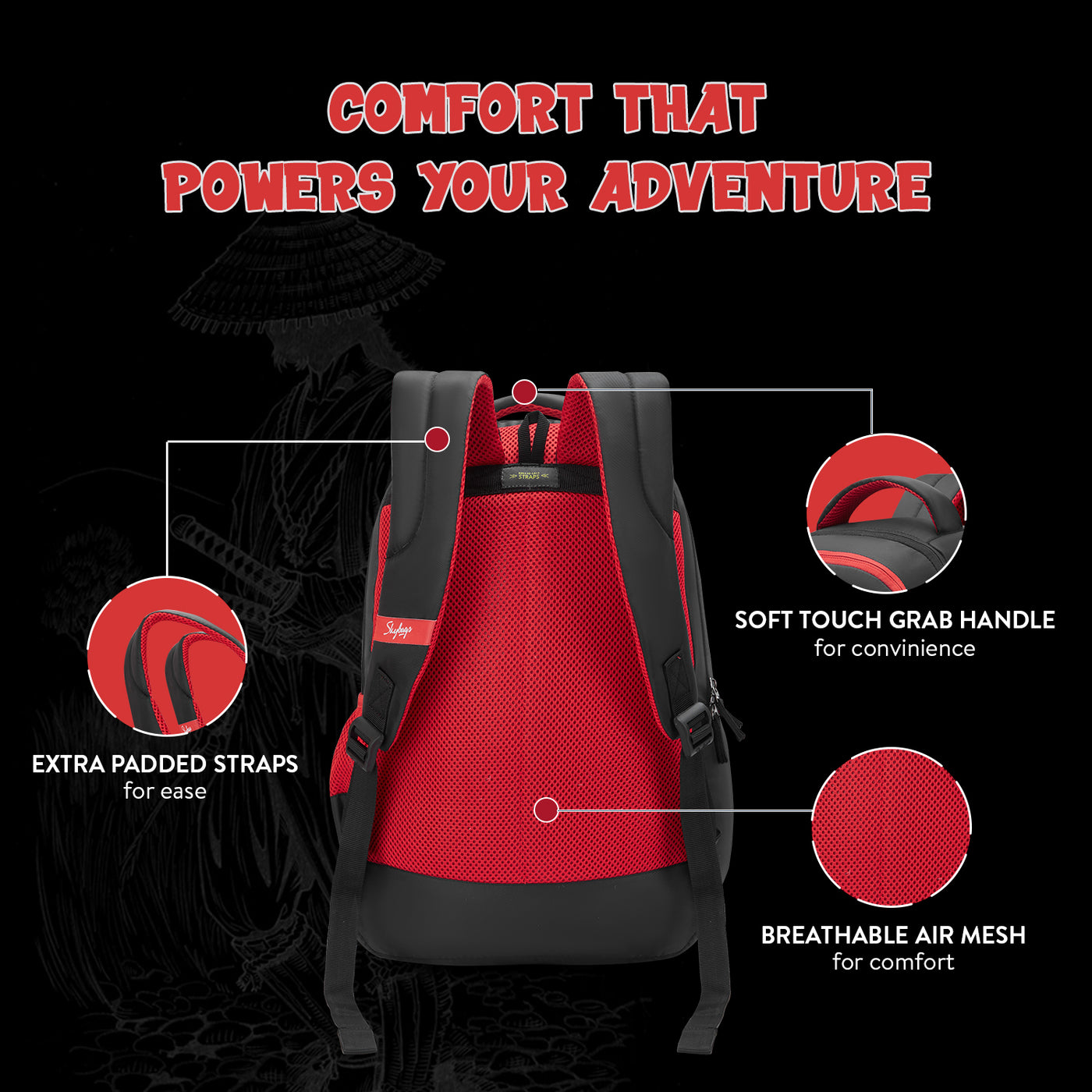 Skybags KYRO RC 02 SCBP WARRIOR RED BLACK