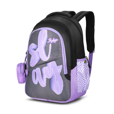 PEARL 06 SCHOOL BACKPACK BLACK PURPLE