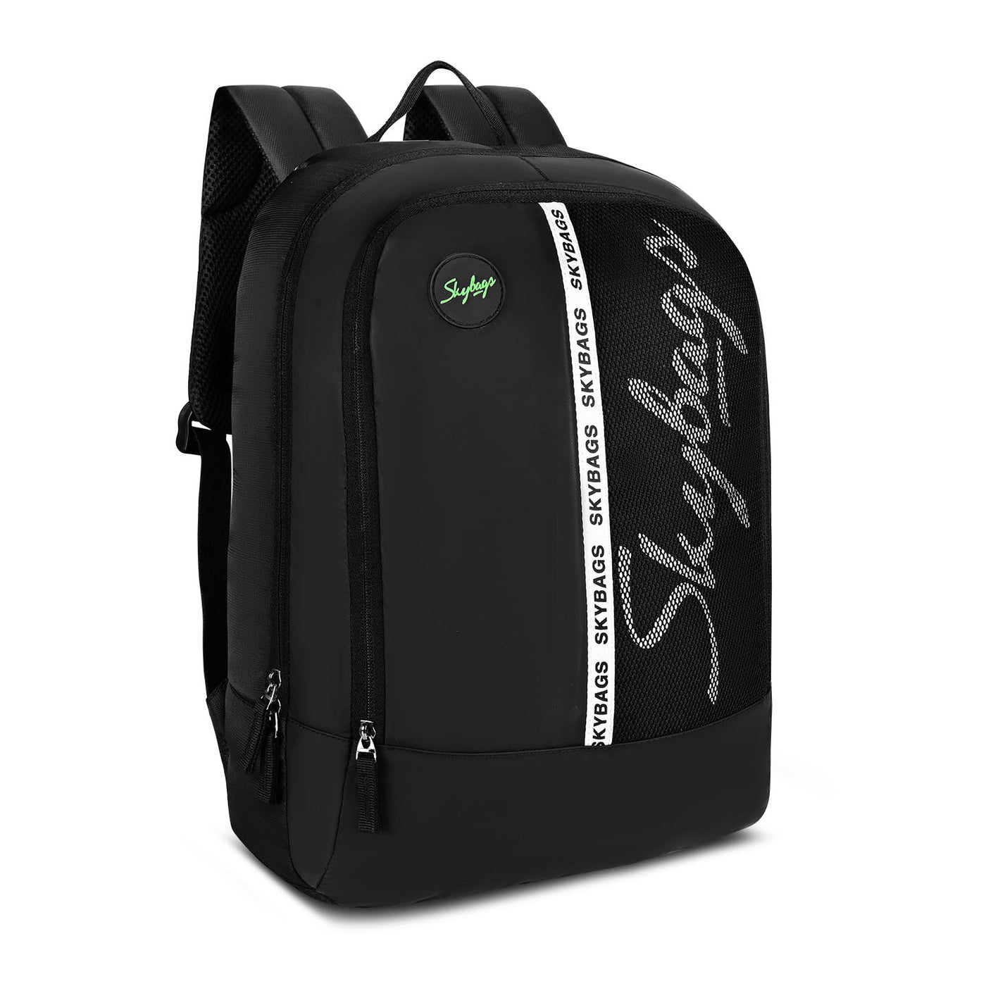 Skybags Tribe V2 Black  Laptop Backpack, Casual Bag , unisex, 26Litres, 2 Compartment, Organiser, Premium TPE Fabric, Light Weight, Backpack for Men Women, 1 Year International Warranty