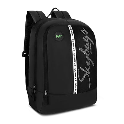 Skybags Tribe V2 Black  Laptop Backpack, Casual Bag , unisex, 26Litres, 2 Compartment, Organiser, Premium TPE Fabric, Light Weight, Backpack for Men Women, 1 Year International Warranty