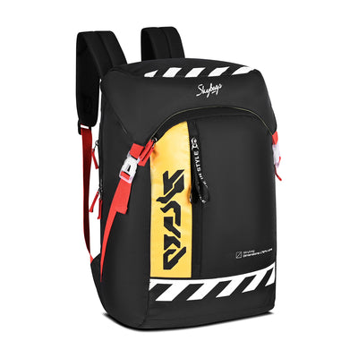 Skybags Yolo Pro Black, Laptop backpack, 29L, Spacious, Unisex, Flap Opening, 2 Compartment, Secret Pocket, organiser, Rain Cover, Korean bag, Backpack for Men Women, 1 year International Warranty
