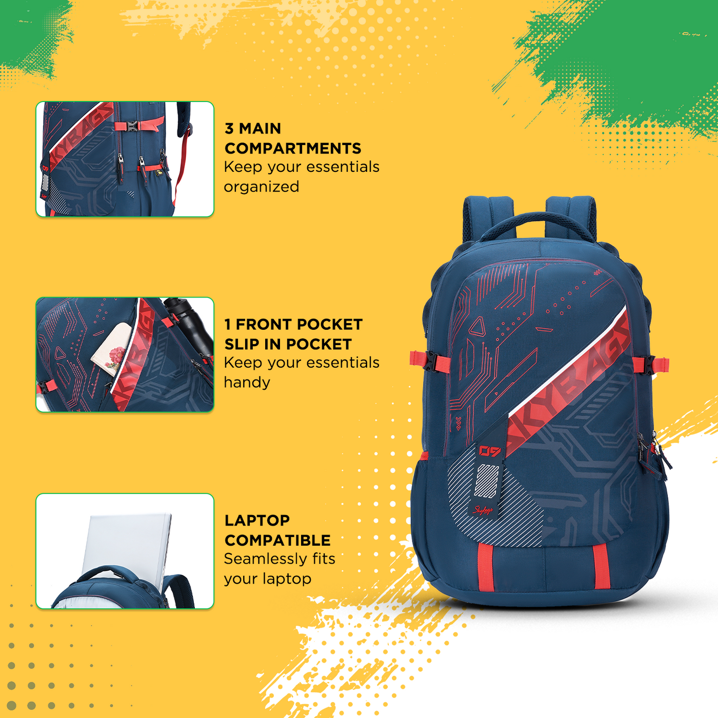 VESPER 40L LAPTOP BACKPACK 02 (E) NAVY