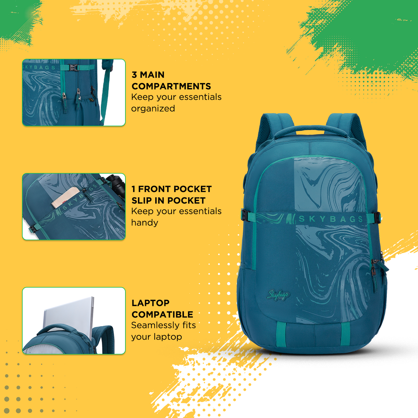 VESPER 40L LAPTOP BACKPACK 03 (E) TEAL