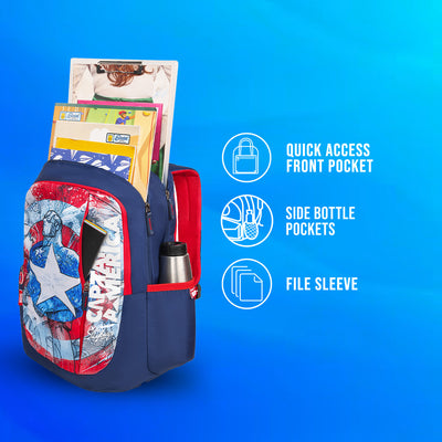Skybags Captain America "Marvel Sc Bp With Rc Navy"