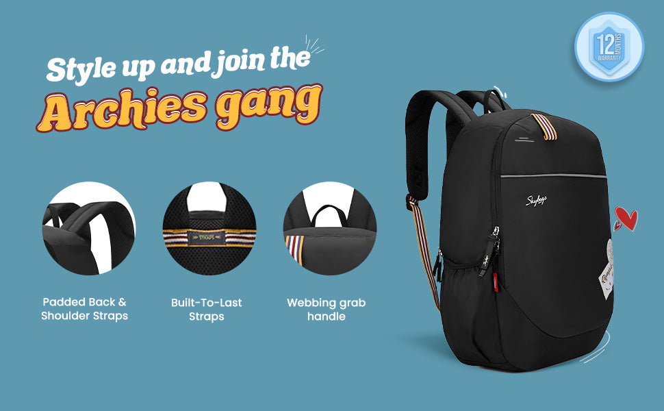 Archies Laptop Backpack 01 (E) Black A+ Banner 4