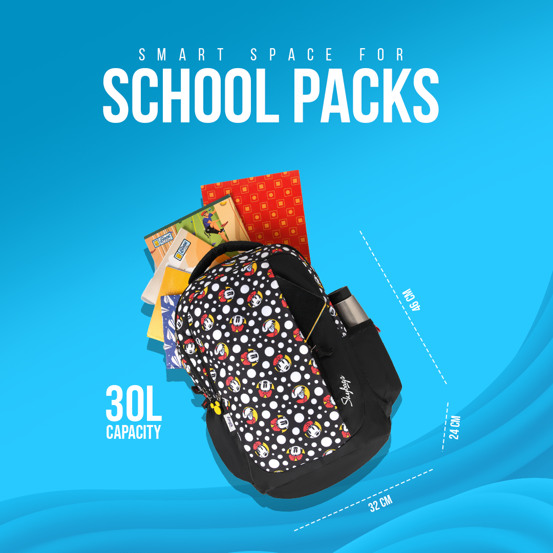 Skybags Minnie  School Backpack Black