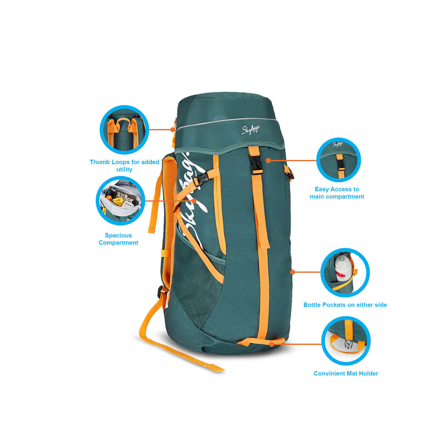 Skybags Sonic  Backpack (E) Green