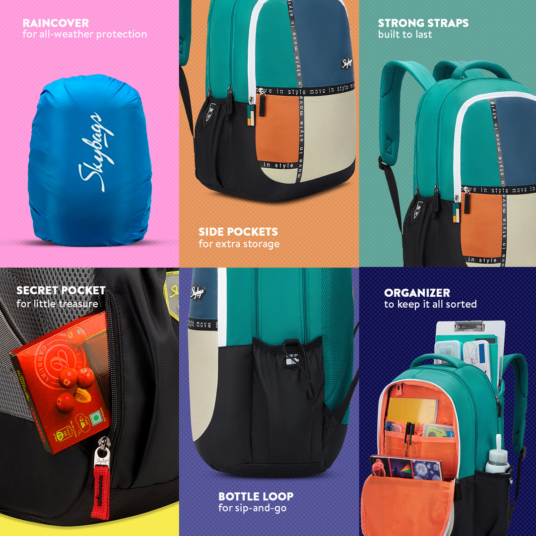 Skybags Klan Plus V2, Polyester, 38 Liters, Raincover, Compartment,