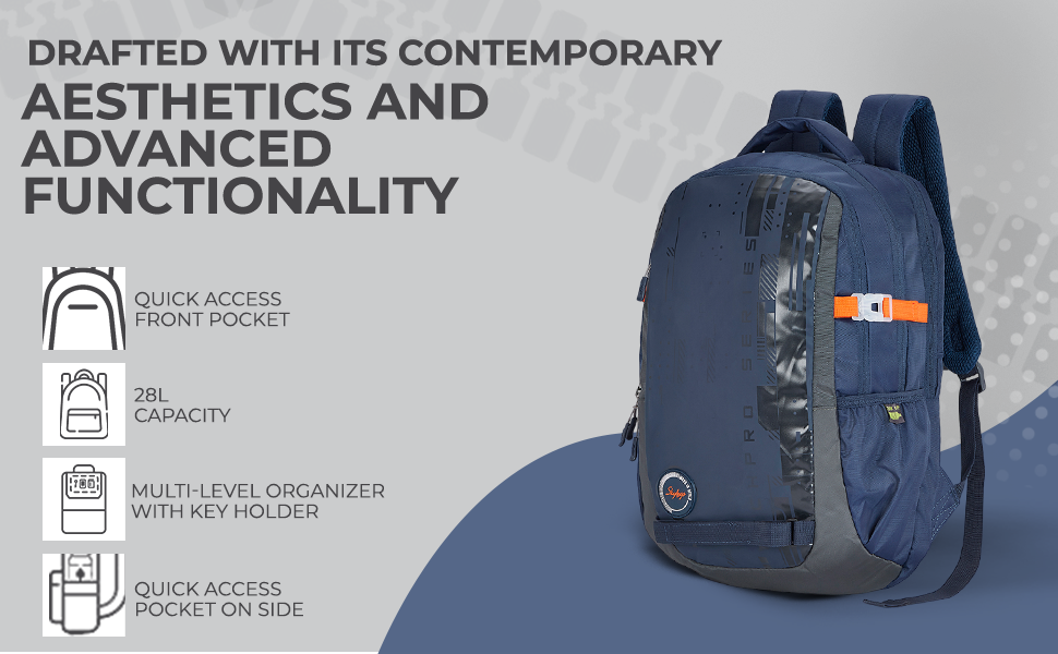 Skybags Chaser 01 Laptop Backpack (H) Blue A+ Banner 5