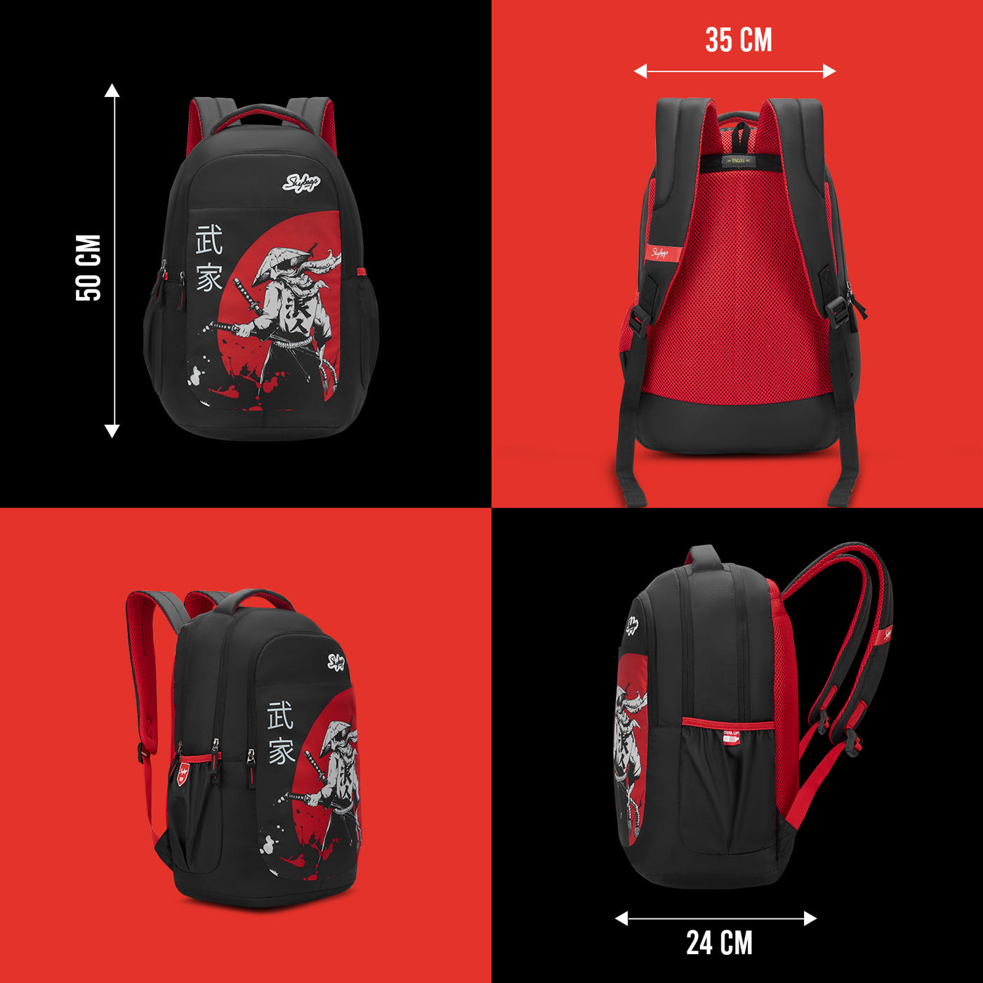 Skybags KYRO RC 02 SCBP WARRIOR RED BLACK
