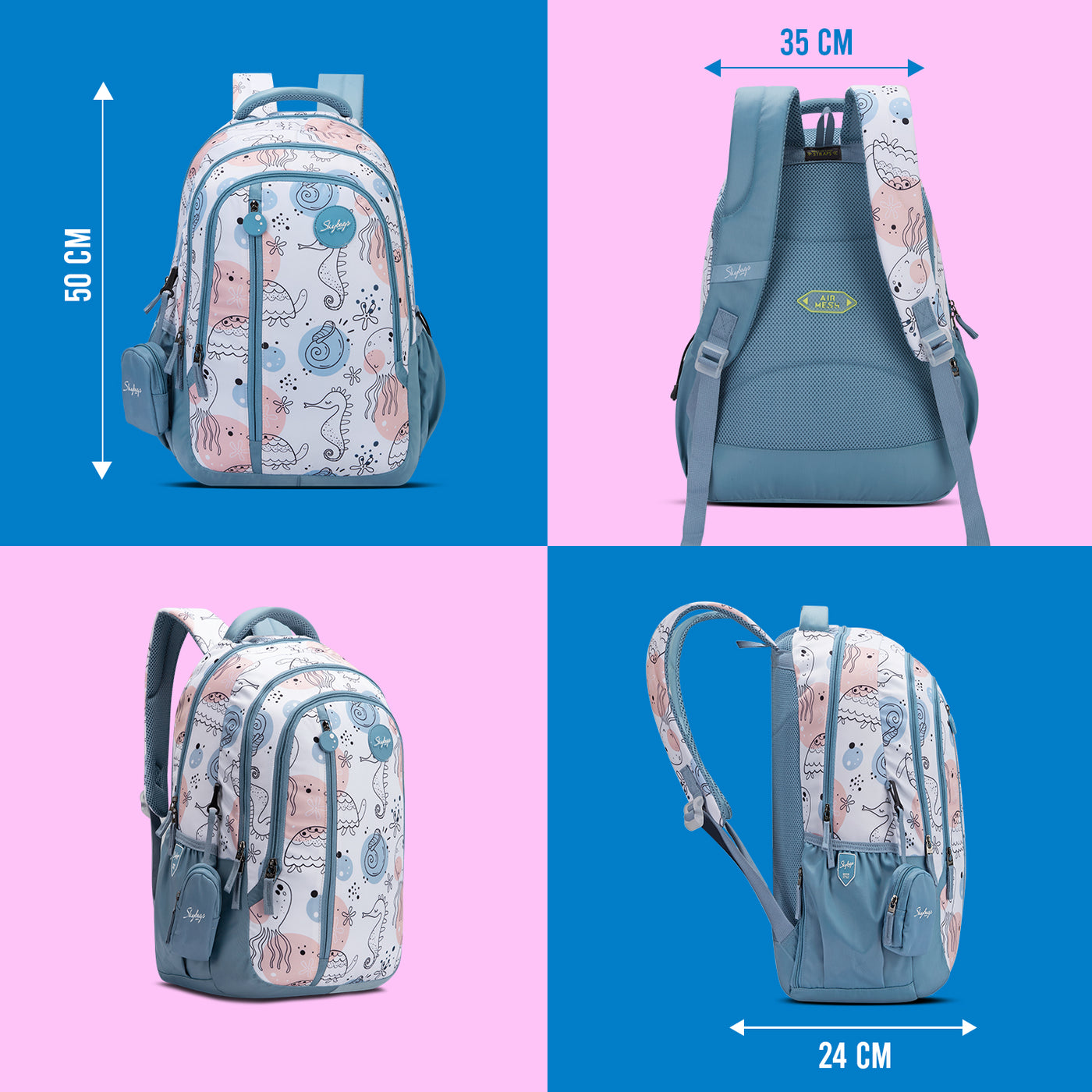 Skybags CHARM 01 SCHOOL BACKPACK CAMEO BLUE