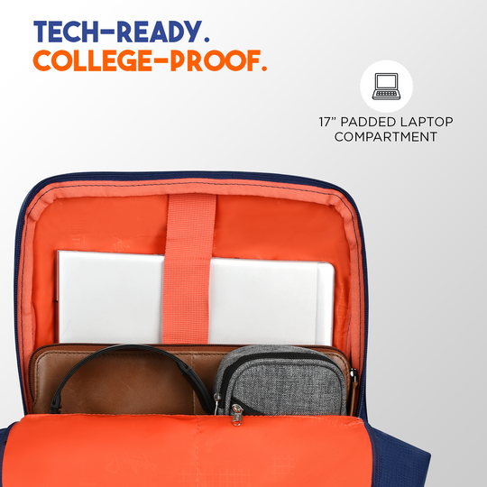 Skybags Yolo Pro Blue, Laptop backpack, 29L, Spacious, Unisex, Flap Op