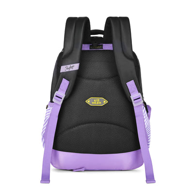 PEARL 06 SCHOOL BACKPACK BLACK PURPLE