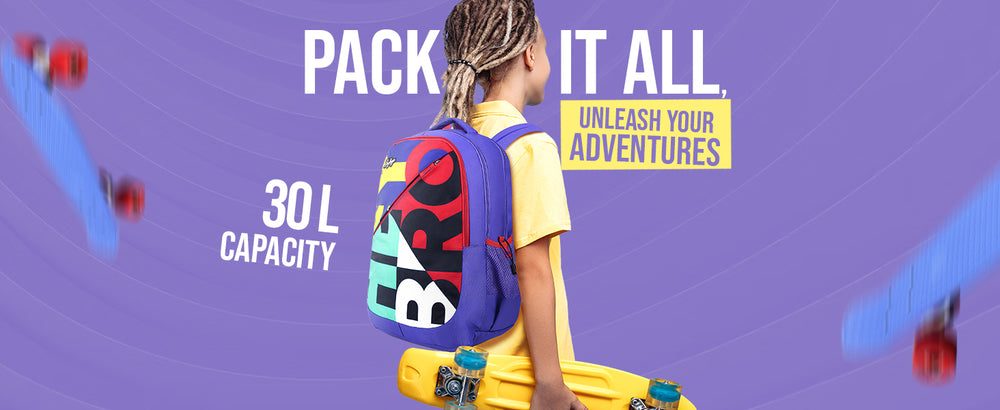 Skybags Squad 01 School Backpack Purple A+ Banner 4