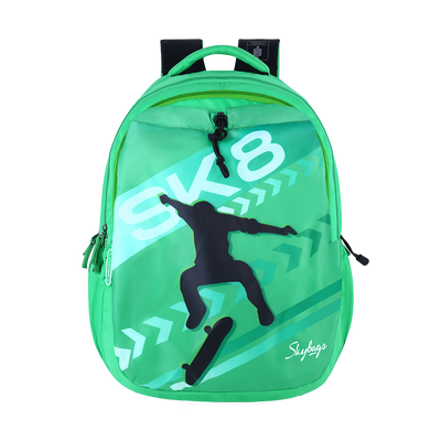 Skybags Squad NXt Green Teal Backpack With Fabric Pocket