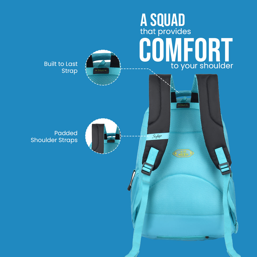 Skybags Squad Nxt 03 School Backpack Sky Blue - Main Image