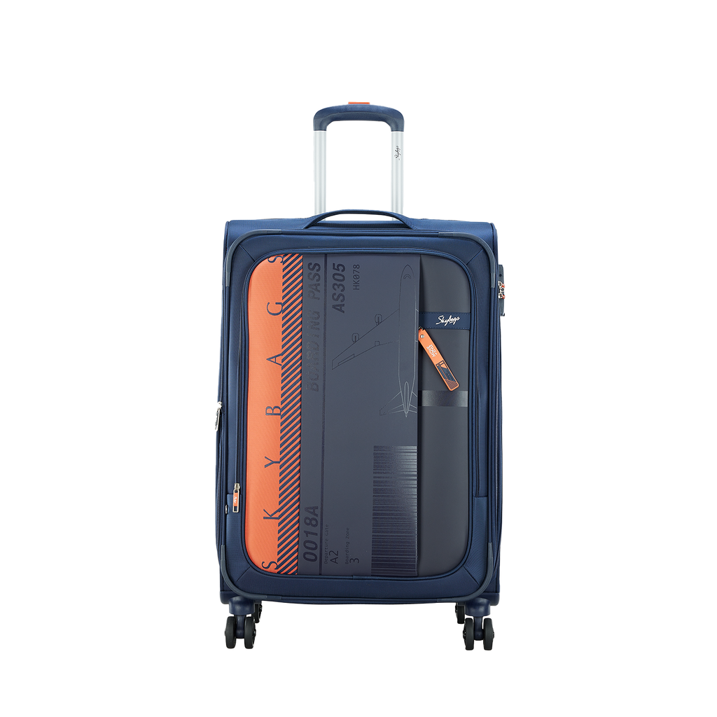 SKYBAGS AIRWAY SOFT CASE LARGE CHECKIN LUGGAGE TROLLEY BAG DARK BLUE