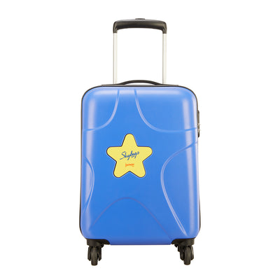 Skybags Star Blue Luggage Bag With Push Button Trolly 