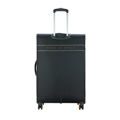 Expandable Smooth Dual Wheel Ink Black Luggage Bag From Skybags