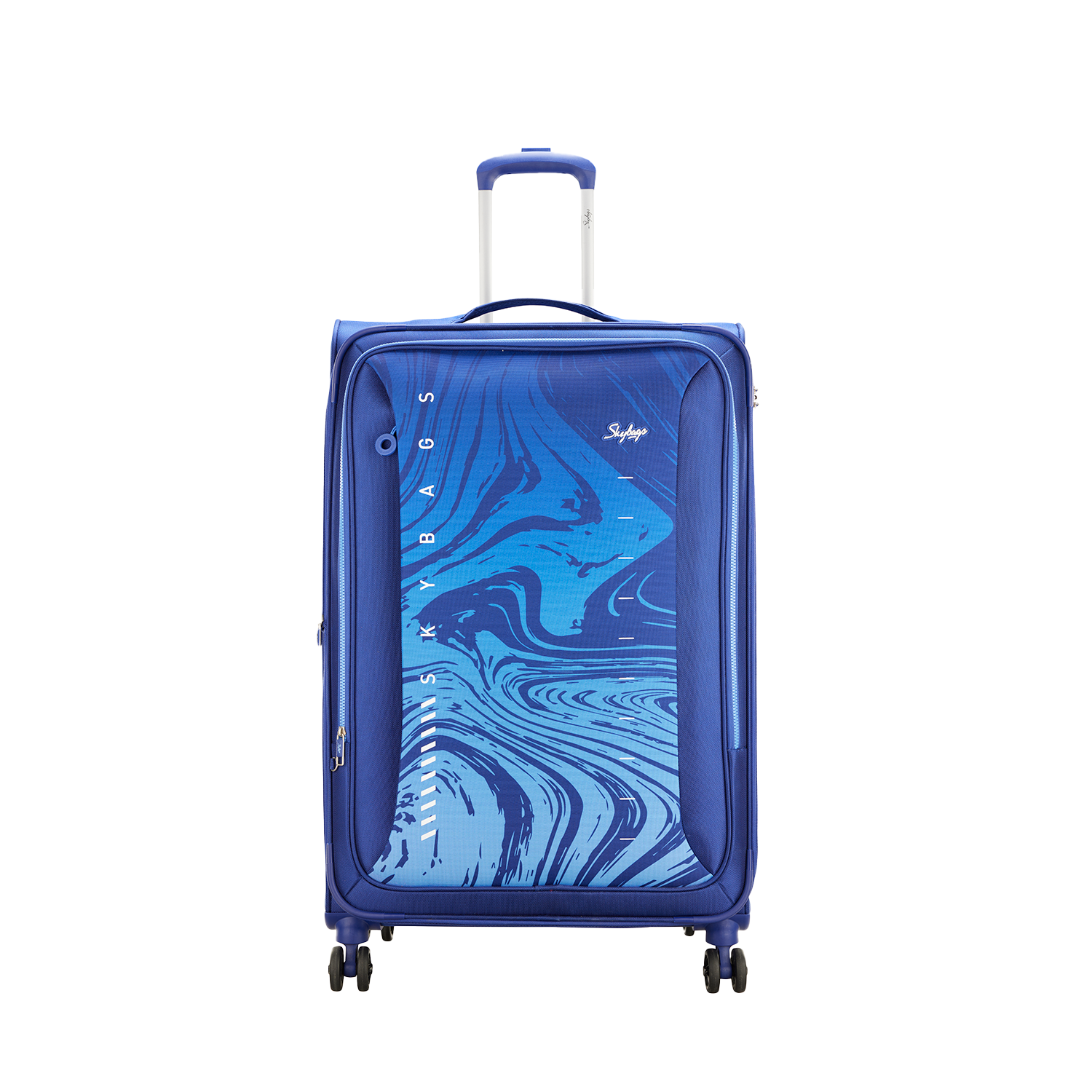 Skybags Swirl Blue Luggage Bag With Push Trolly Button